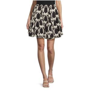 NWT Area Stars Ladies Leaf Mini‎ Skirt Ivory Black Size L NEW